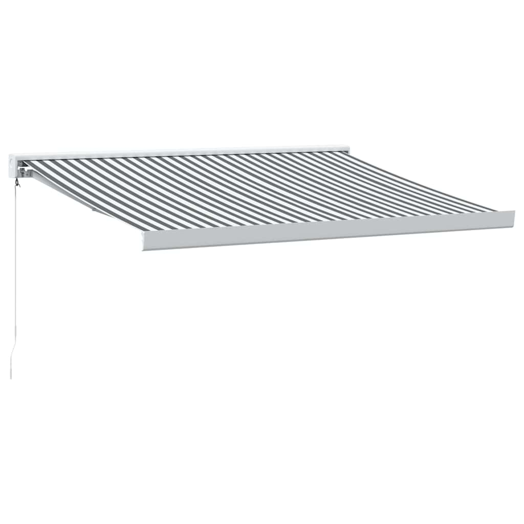 Copertină retractabilă antracit/alb, 3x2,5 m, textil/aluminiu