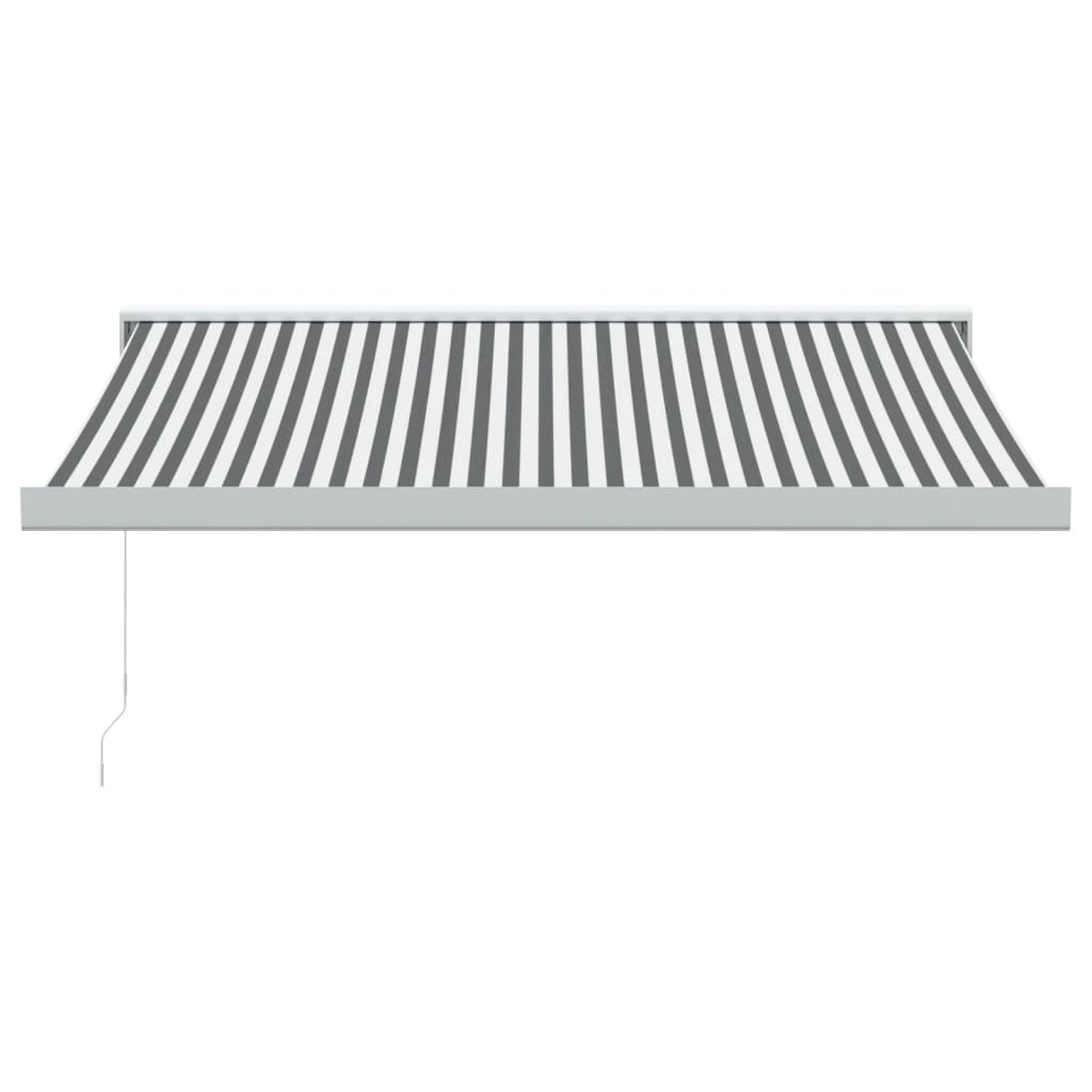 Copertină retractabilă antracit/alb, 3x2,5 m, textil/aluminiu