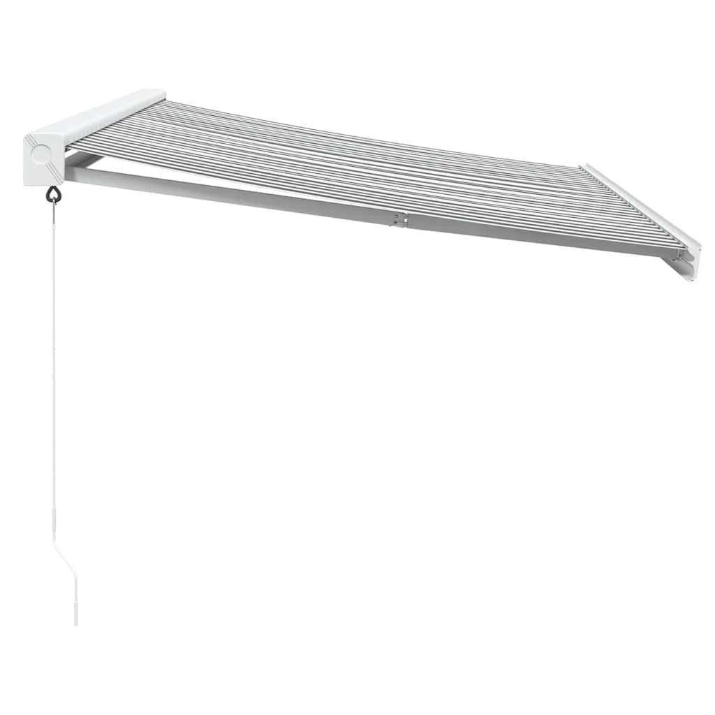 Copertină retractabilă antracit/alb, 3x2,5 m, textil/aluminiu