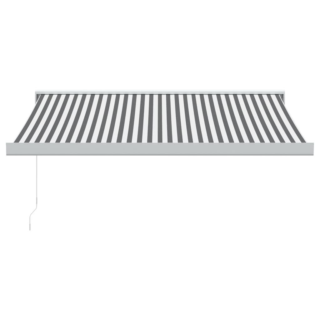 Copertină retractabilă antracit/alb, 3,5x2,5 m, textil/aluminiu