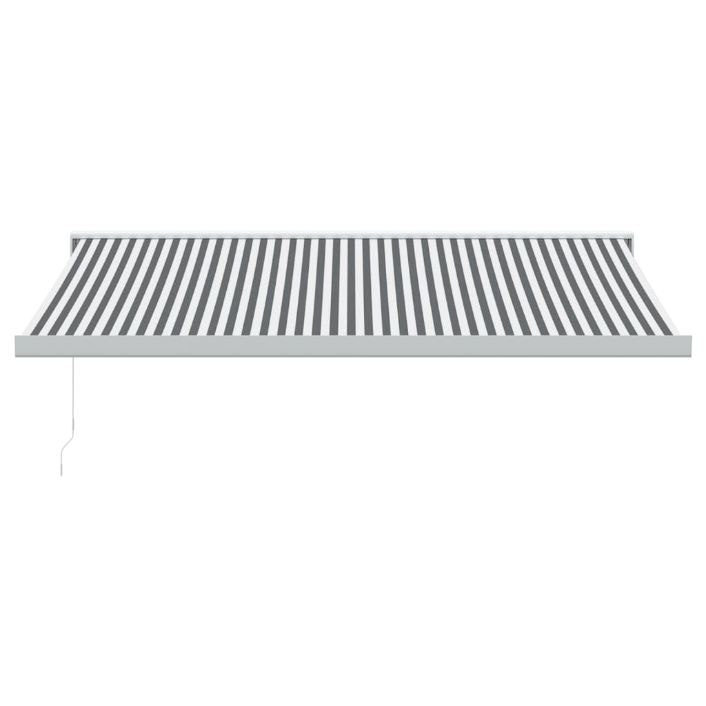 Copertină retractabilă antracit/alb, 4,5x3 m, textil/aluminiu