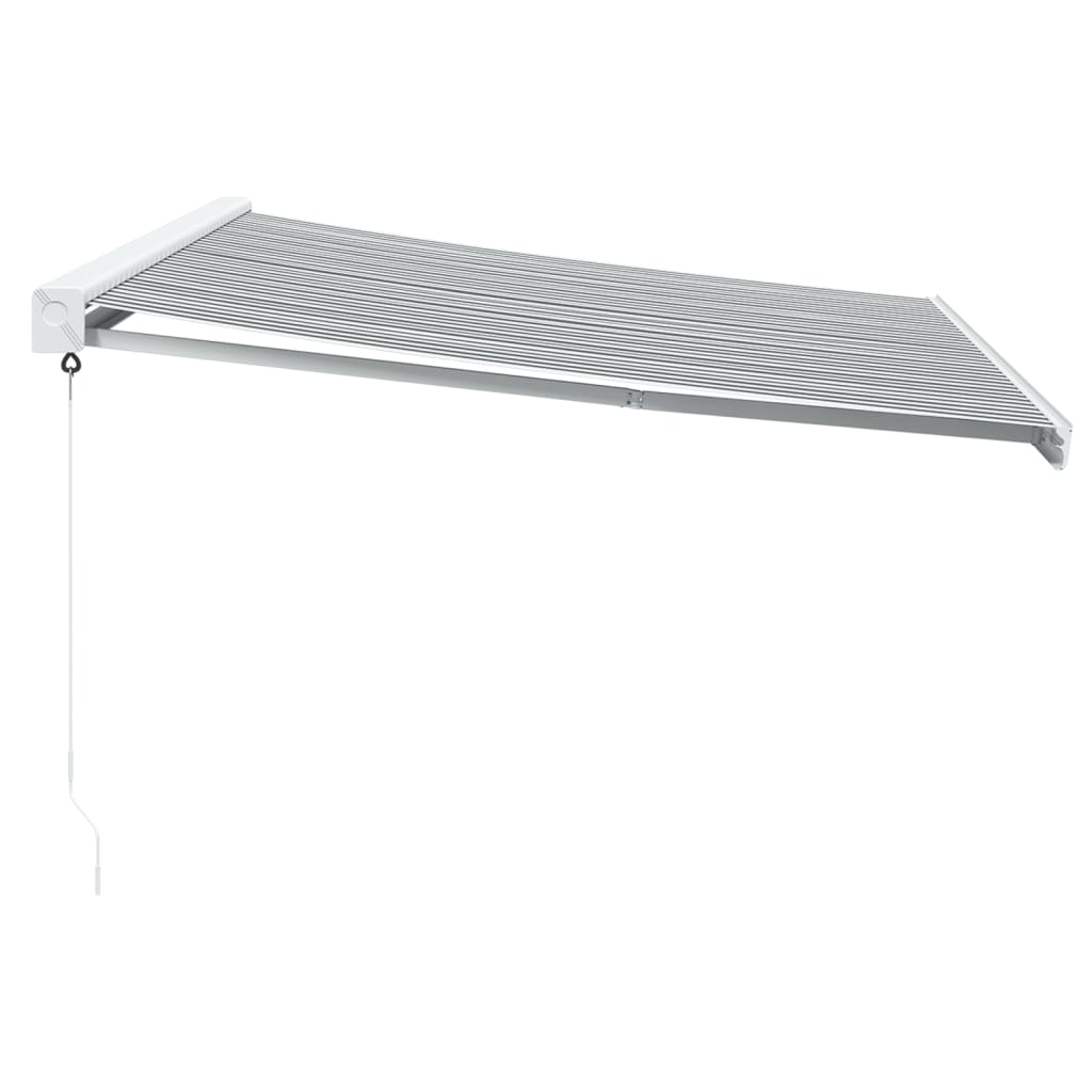 Copertină retractabilă antracit/alb, 4,5x3 m, textil/aluminiu