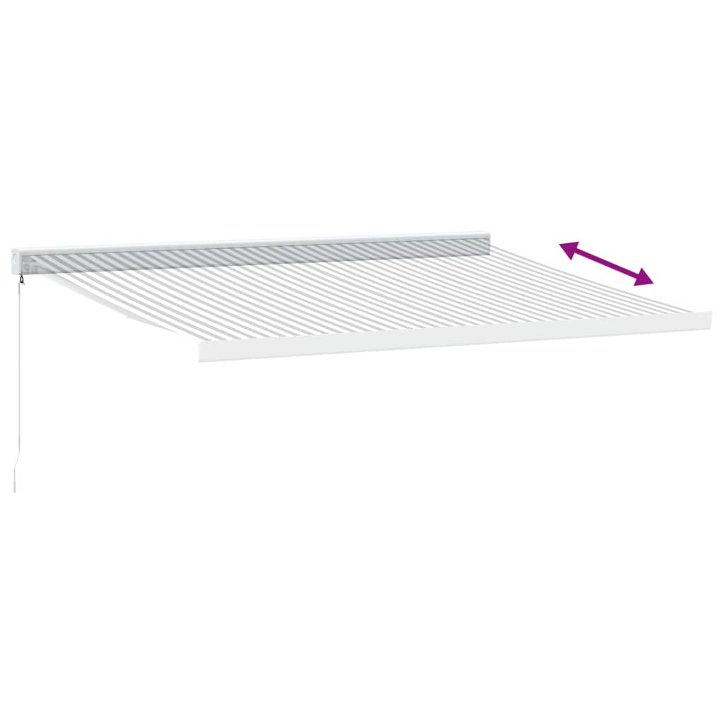 Copertină retractabilă antracit/alb, 4,5x3 m, textil/aluminiu