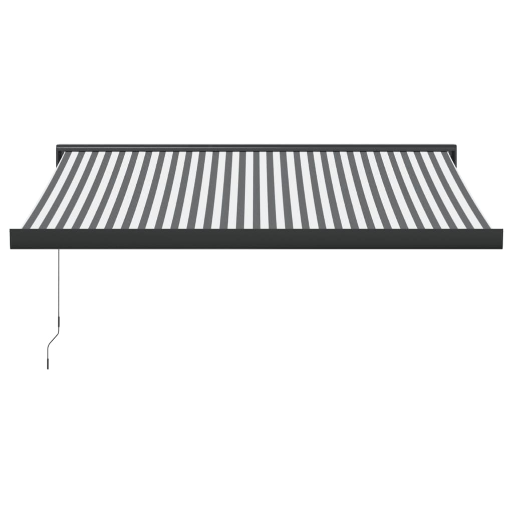 Copertină retractabilă antracit/alb, 3x2,5 m, textil/aluminiu