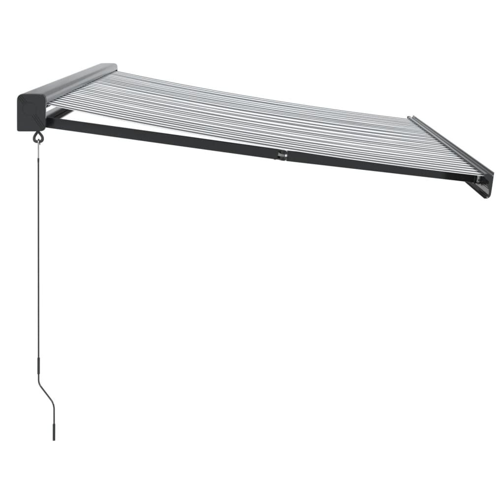 Copertină retractabilă antracit/alb, 3x2,5 m, textil/aluminiu