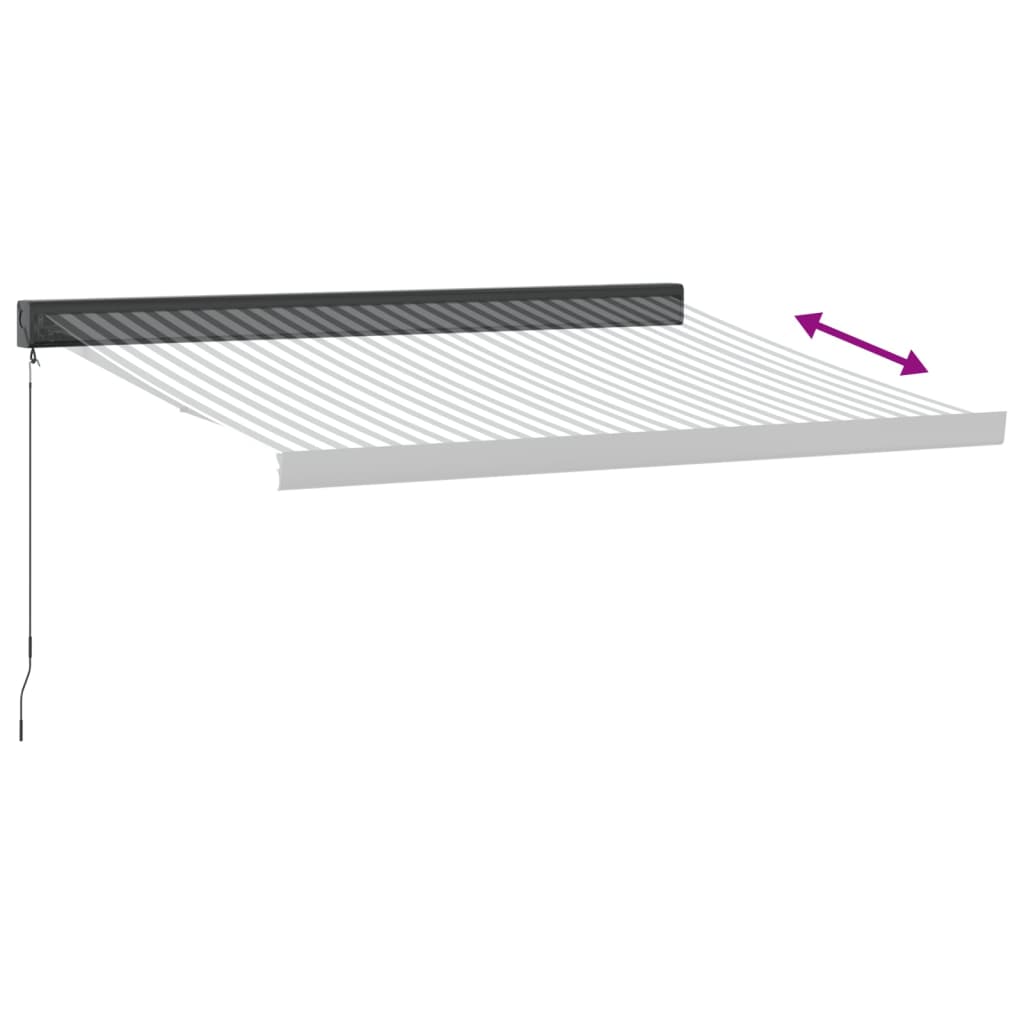 Copertină retractabilă antracit/alb, 3x2,5 m, textil/aluminiu