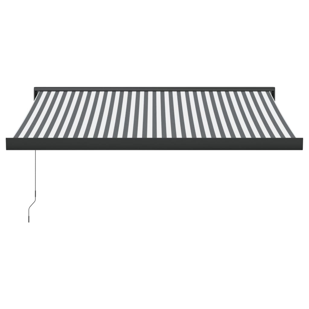 Copertină retractabilă antracit/alb, 3,5x2,5 m, textil/aluminiu