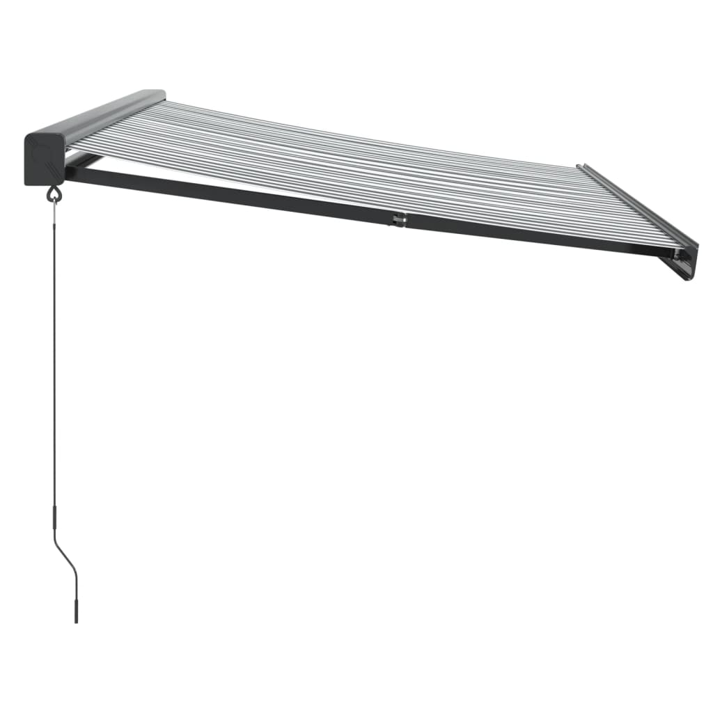 Copertină retractabilă antracit/alb, 3,5x2,5 m, textil/aluminiu