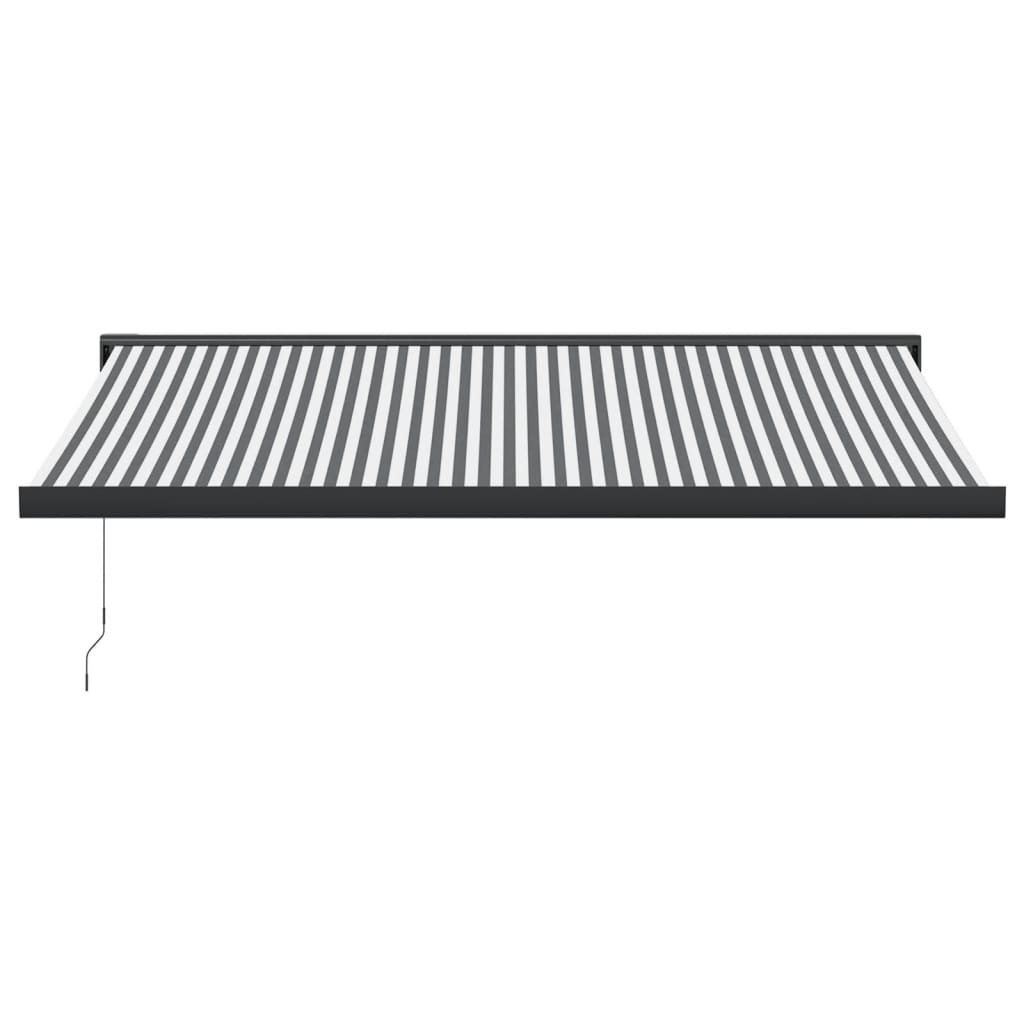 Copertină retractabilă antracit/alb, 4,5x3 m, textil/aluminiu