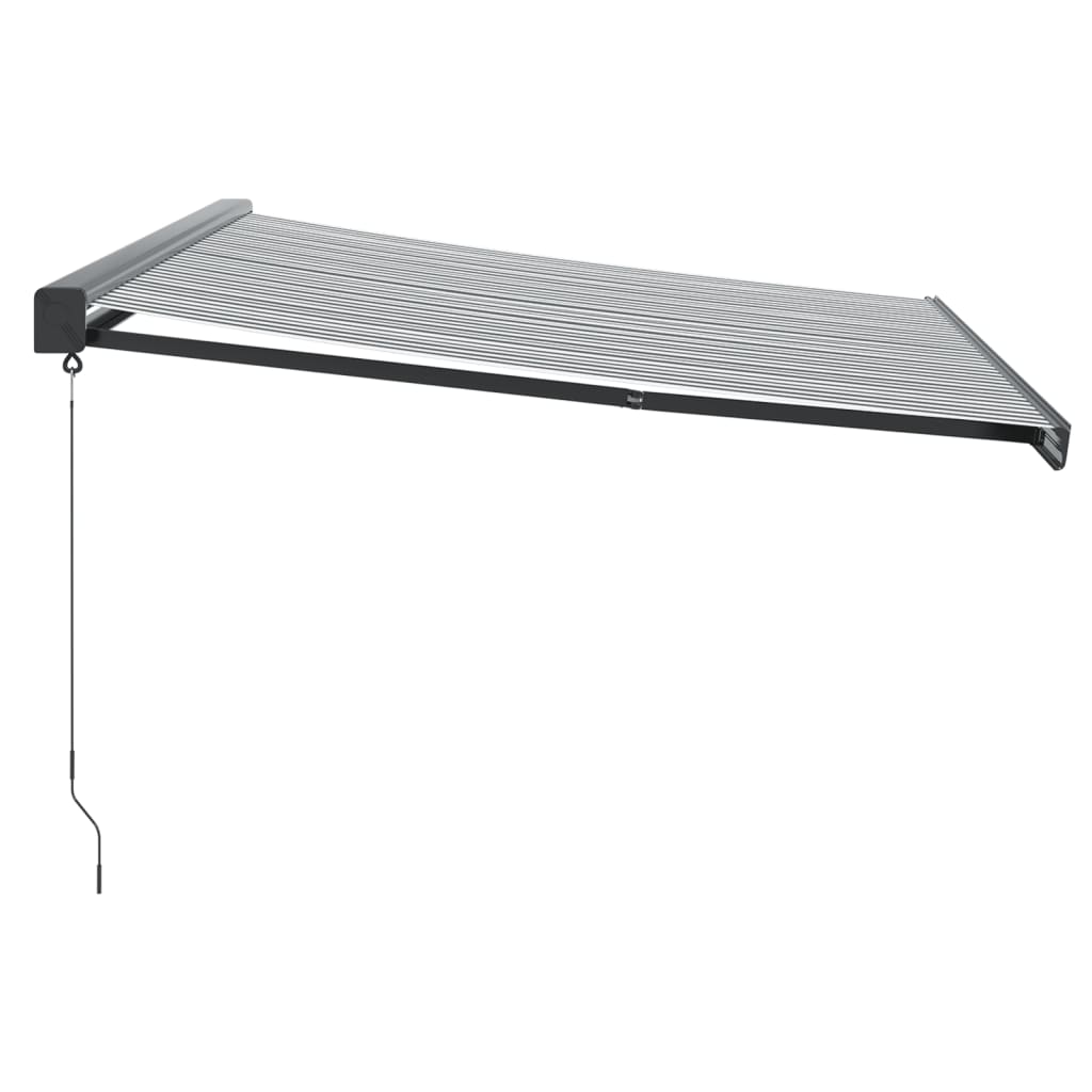 Copertină retractabilă antracit/alb, 4,5x3 m, textil/aluminiu