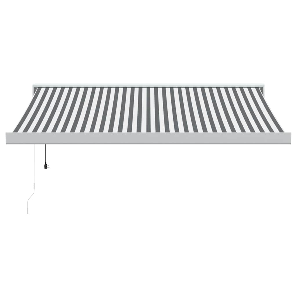 Copertină retractabilă antracit/alb, 3x2,5 m, textil/aluminiu