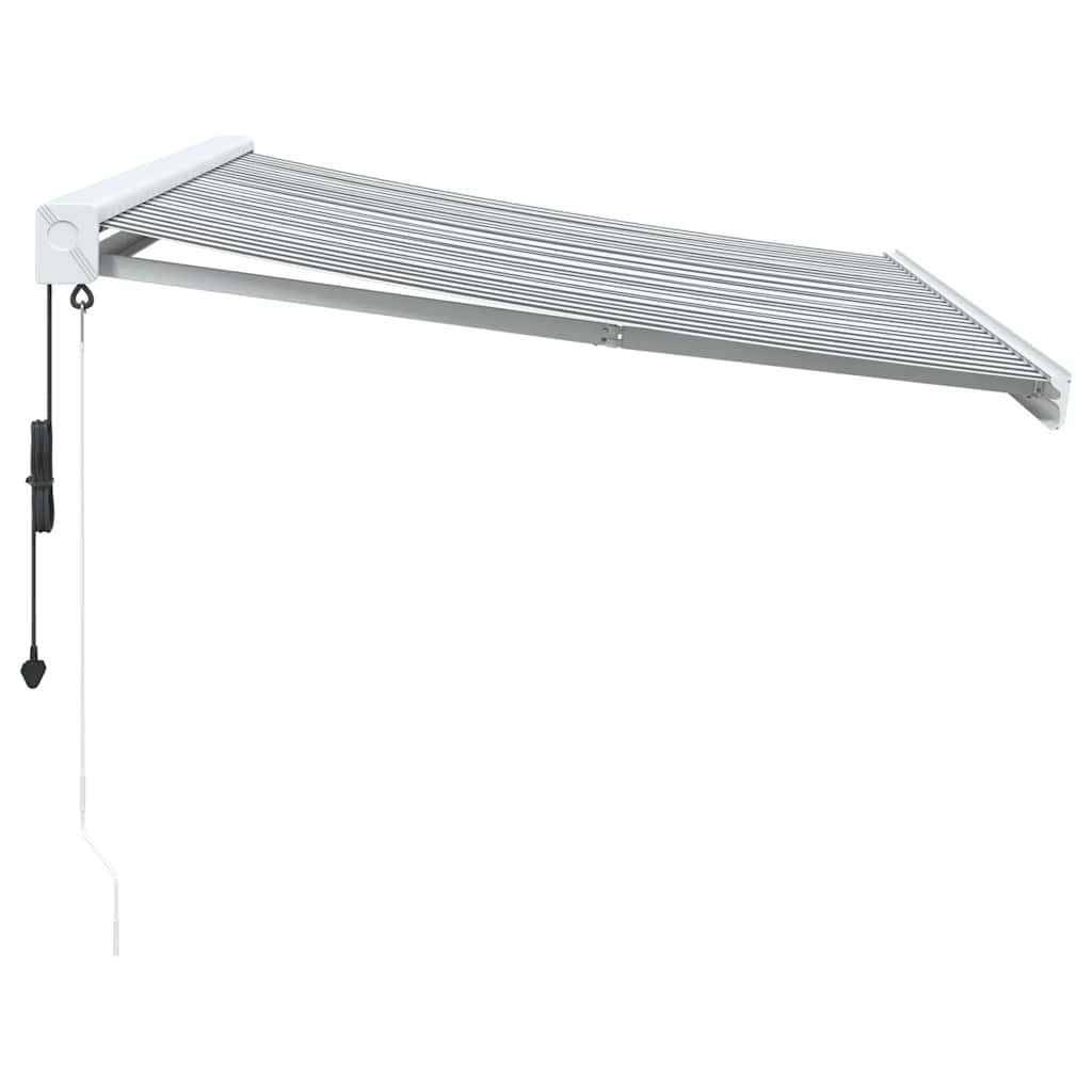 Copertină retractabilă antracit/alb, 3x2,5 m, textil/aluminiu