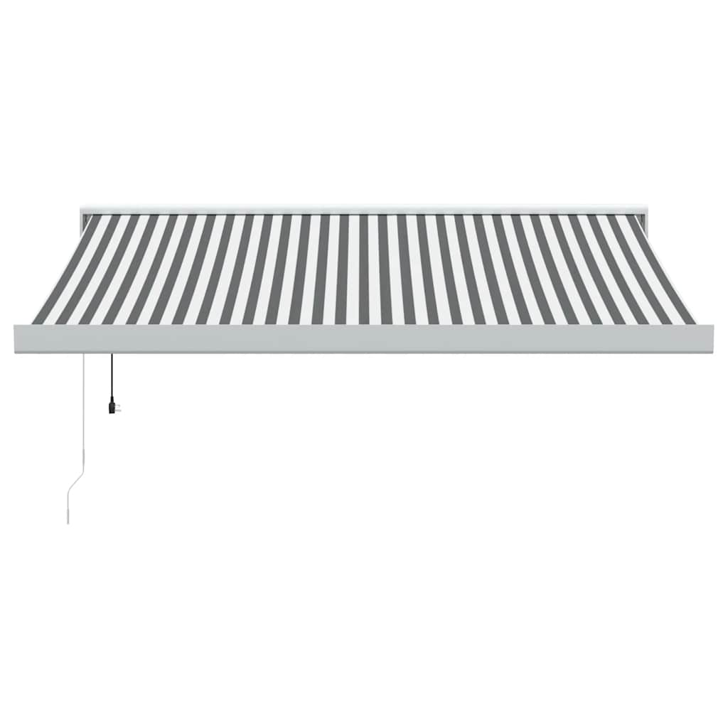 Copertină retractabilă antracit/alb, 3,5x2,5 m, textil/aluminiu