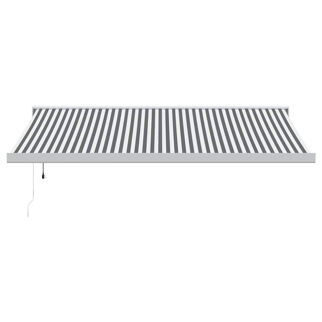 Copertină retractabilă antracit/alb, 4x3 m, textil/aluminiu