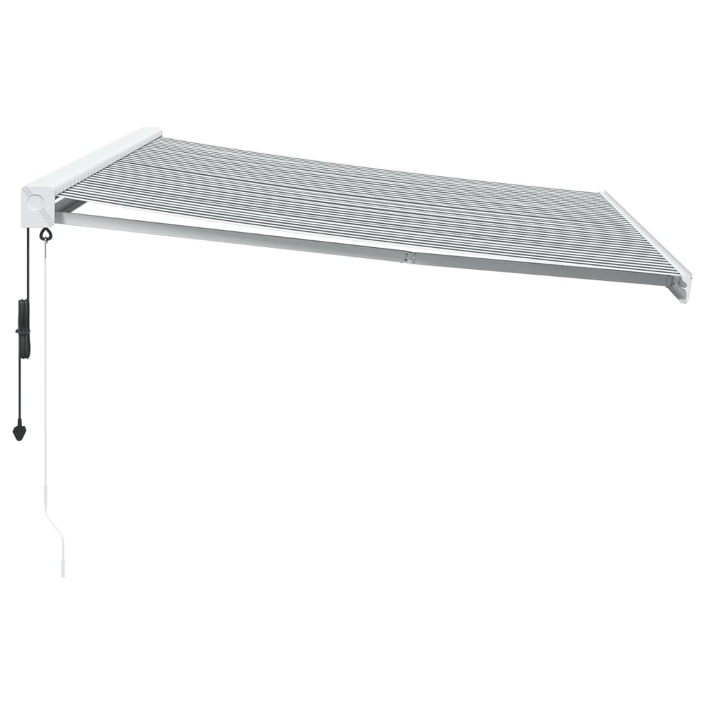 Copertină retractabilă antracit/alb, 4x3 m, textil/aluminiu