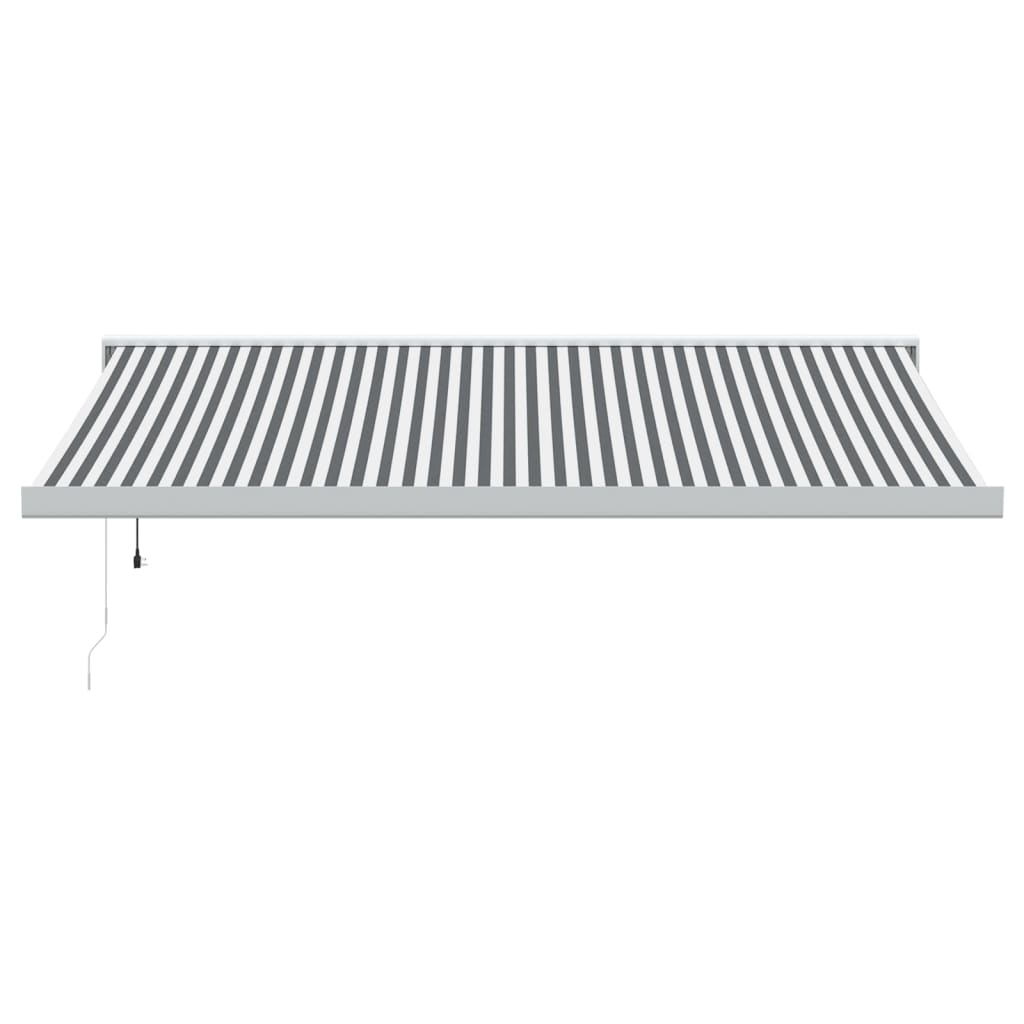 Copertină retractabilă antracit/alb, 4,5x3 m, textil/aluminiu