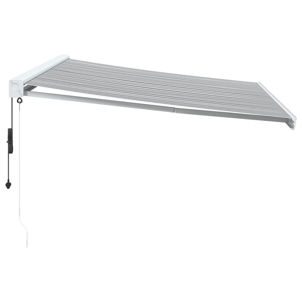 Copertină retractabilă antracit/alb, 4,5x3 m, textil/aluminiu