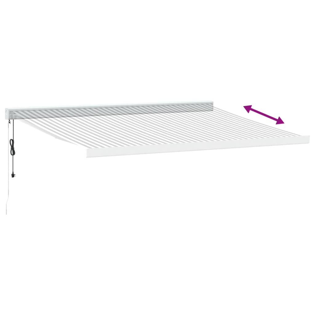 Copertină retractabilă antracit/alb, 4,5x3 m, textil/aluminiu