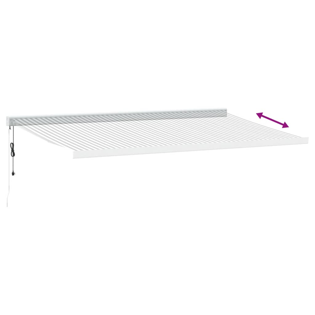 Copertină retractabilă antracit/alb, 5x3 m, textil/aluminiu