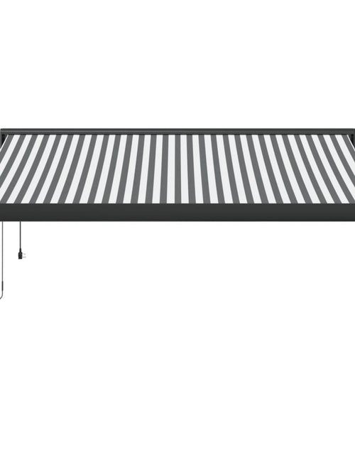 Загрузите изображение в средство просмотра галереи, Copertină retractabilă antracit/alb, 3x2,5 m, textil/aluminiu
