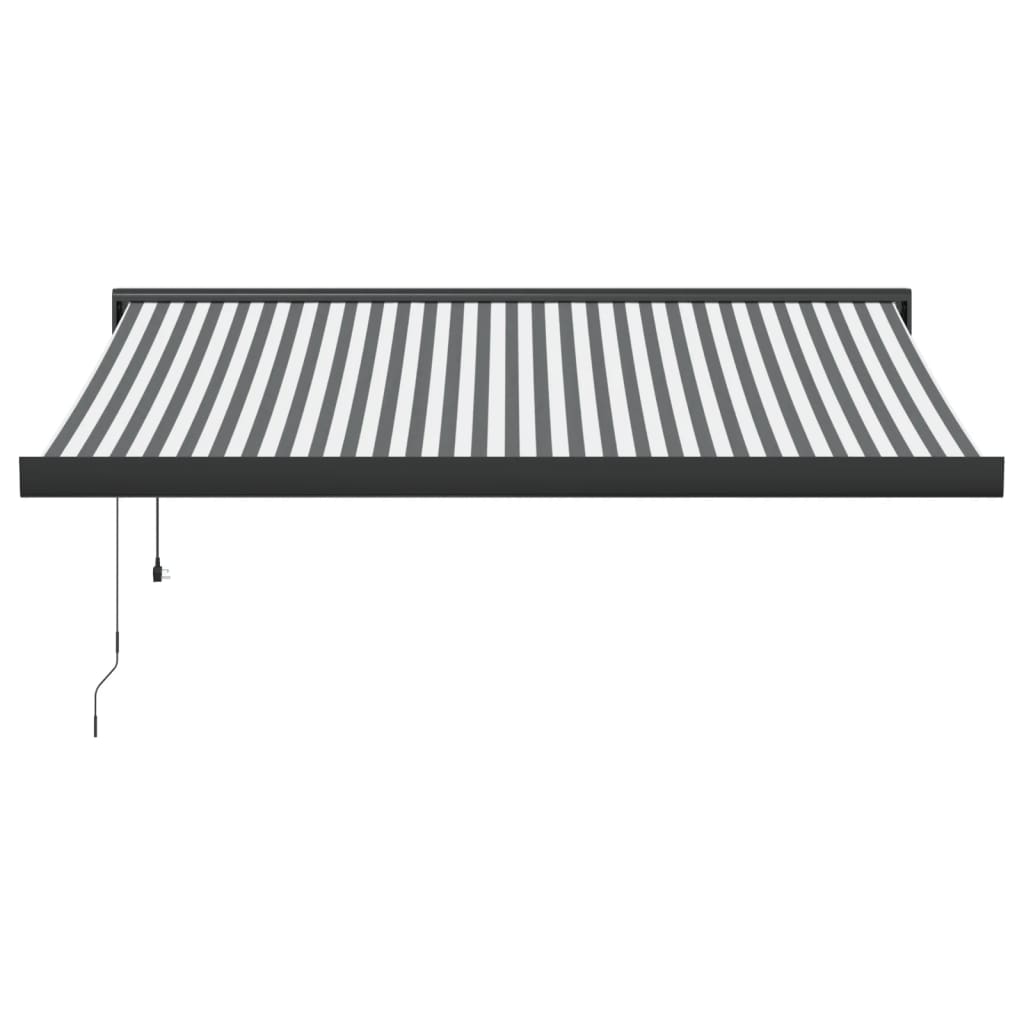 Copertină retractabilă antracit/alb, 3x2,5 m, textil/aluminiu