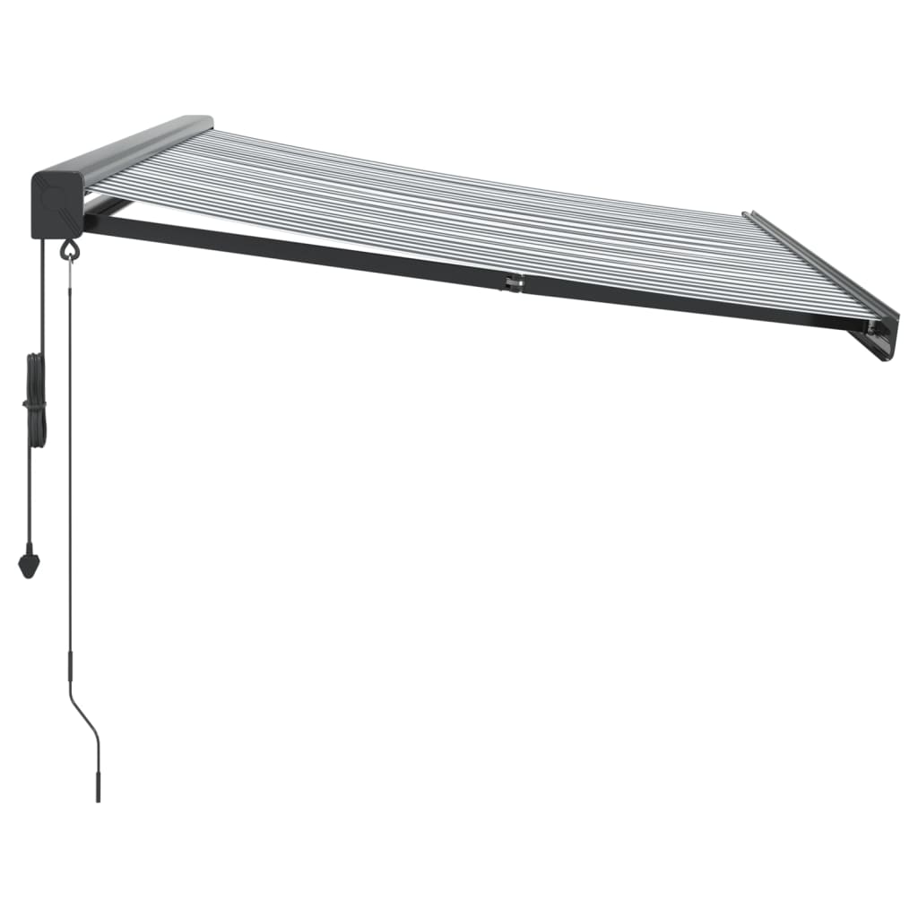 Copertină retractabilă antracit/alb, 3x2,5 m, textil/aluminiu