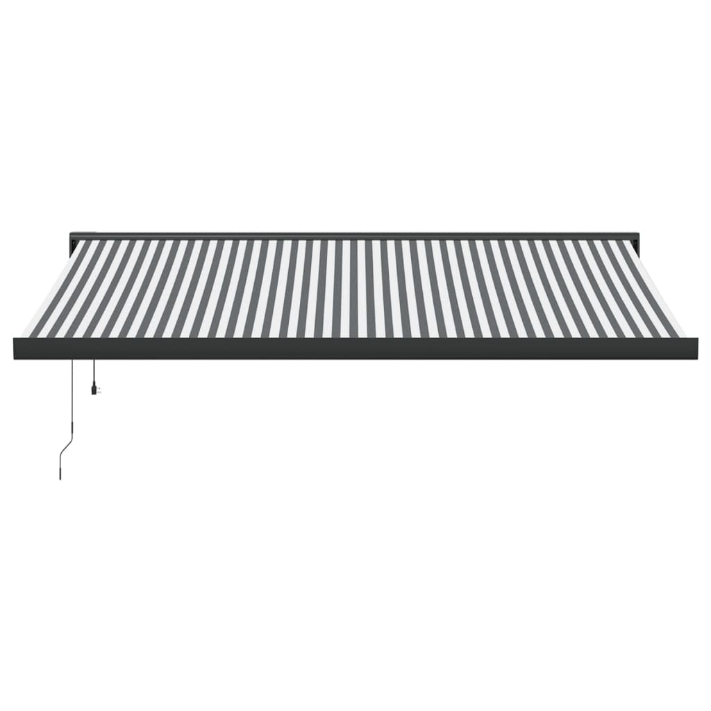 Copertină retractabilă antracit/alb, 4x3 m, textil/aluminiu