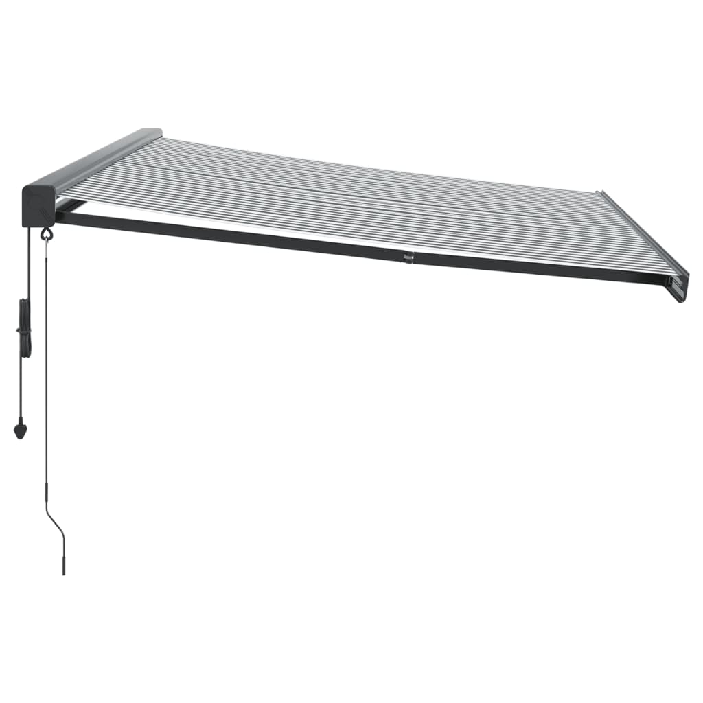 Copertină retractabilă antracit/alb, 4x3 m, textil/aluminiu