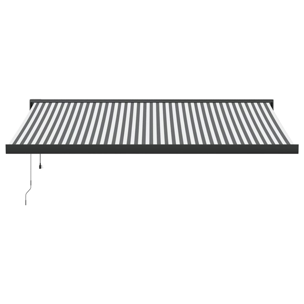 Copertină retractabilă antracit/alb, 4,5x3 m, textil/aluminiu