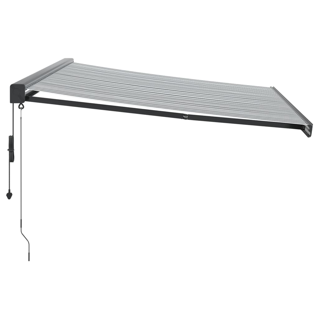 Copertină retractabilă antracit/alb, 4,5x3 m, textil/aluminiu