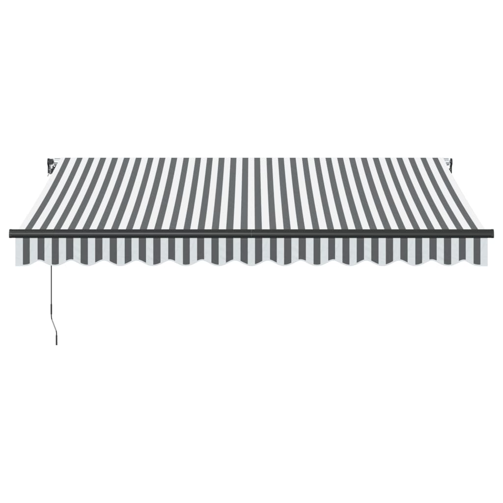 Copertină retractabilă manual cu LED, antracit/alb, 350x250 cm