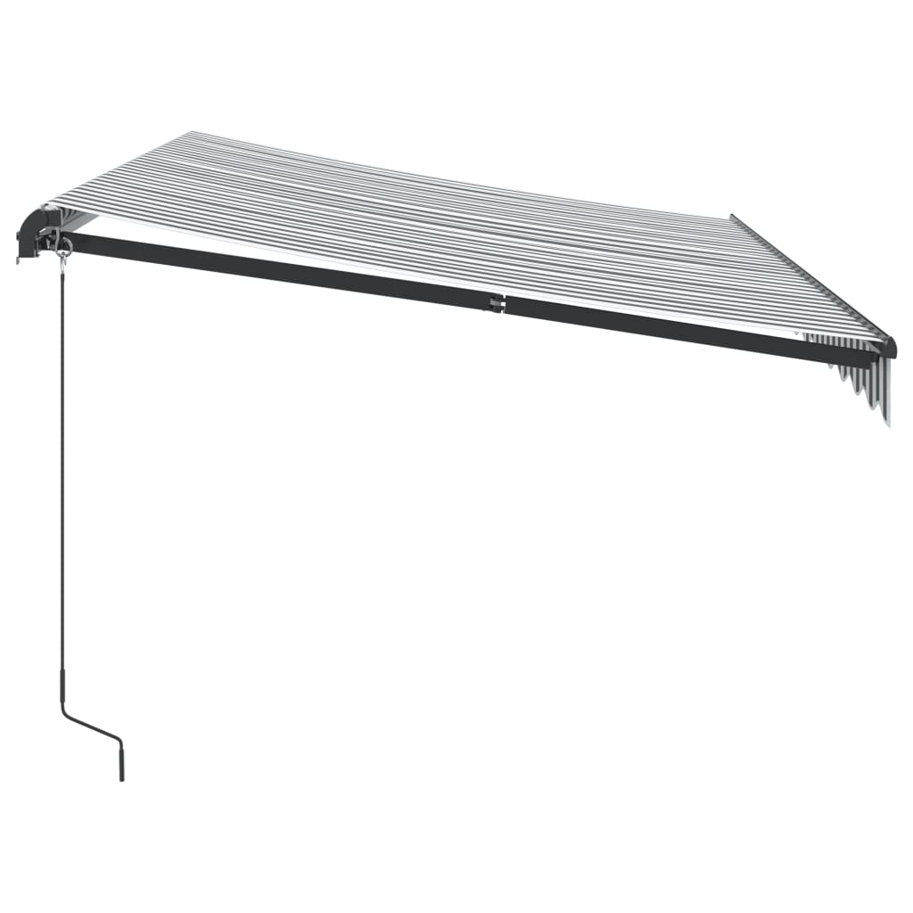 Copertină retractabilă manual cu LED, antracit/alb, 350x250 cm