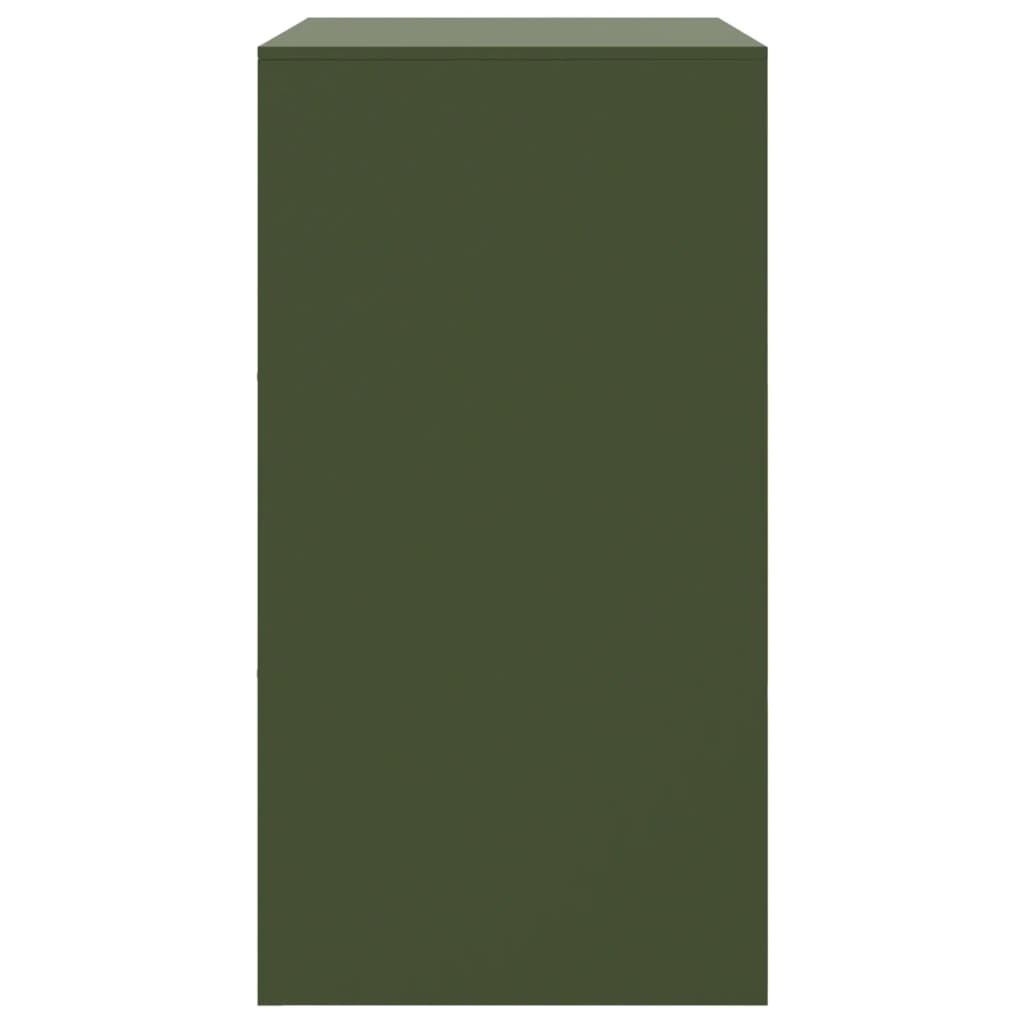 Bufeta verde măslină 67x39x73 cm oțel