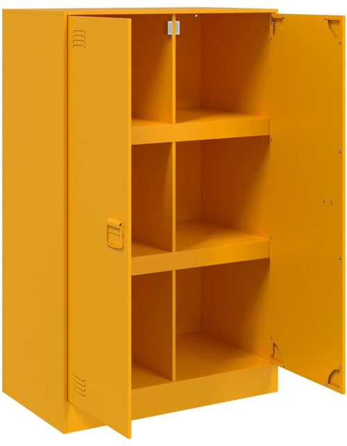 Încărcați imaginea în vizualizatorul Galerie, Noptieră, galben muștar, 67x39x107 cm oțel
