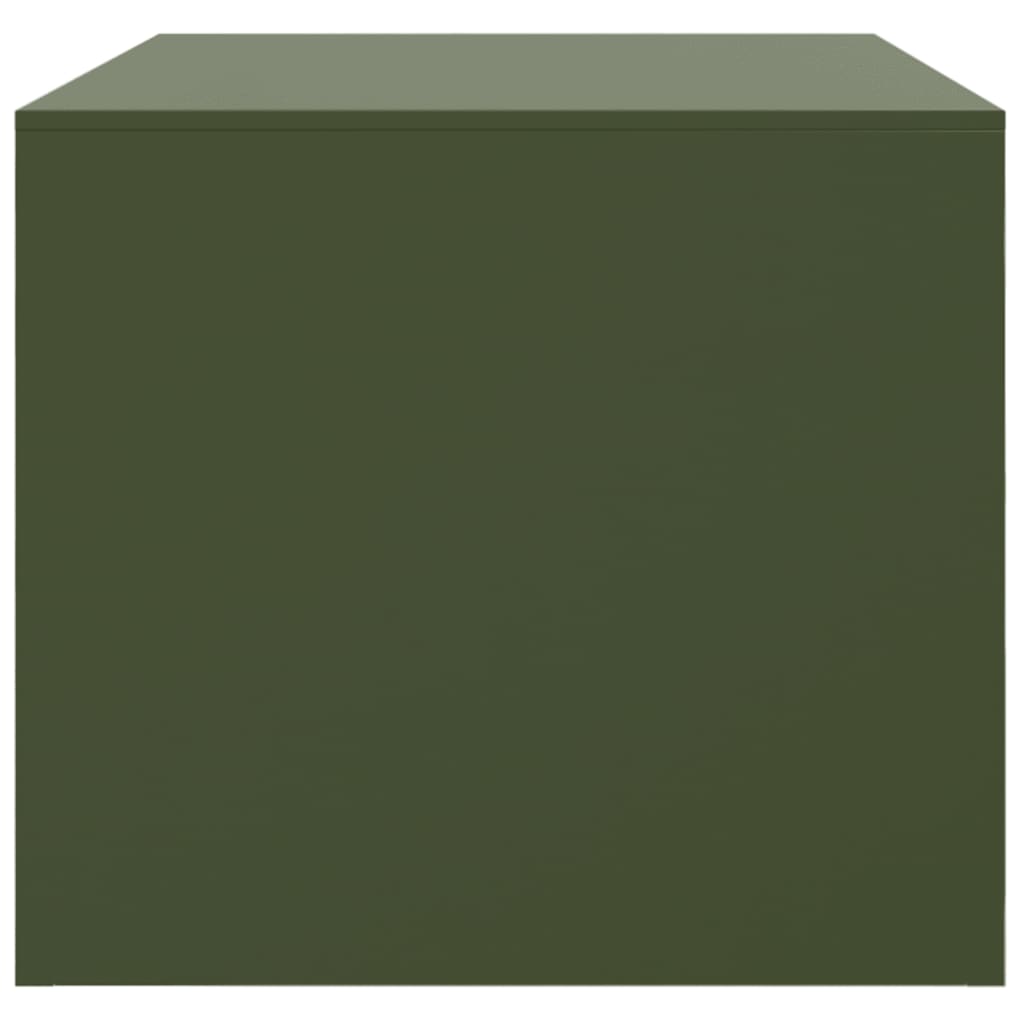 Măsuță de cafea, verde măsliniu, 67x50x44 cm, oțel