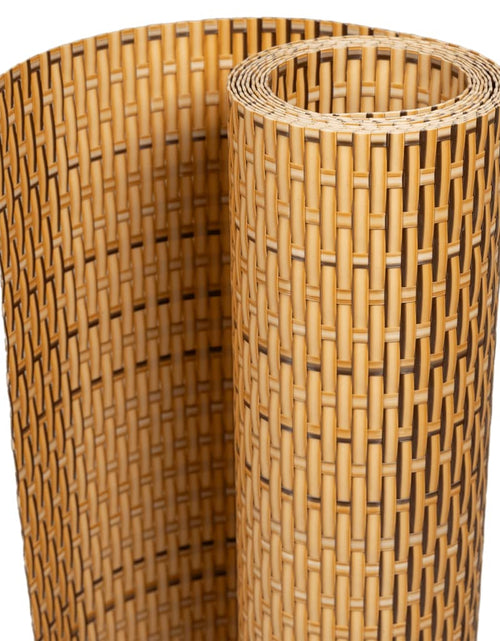 Încărcați imaginea în vizualizatorul Galerie, Paravan Balcon Maro Deschis 500x80 cm Poly Rattan
