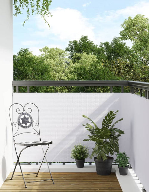 Încărcați imaginea în vizualizatorul Galerie, Paravan Balcon Alb 600x100 cm Poly Rattan
