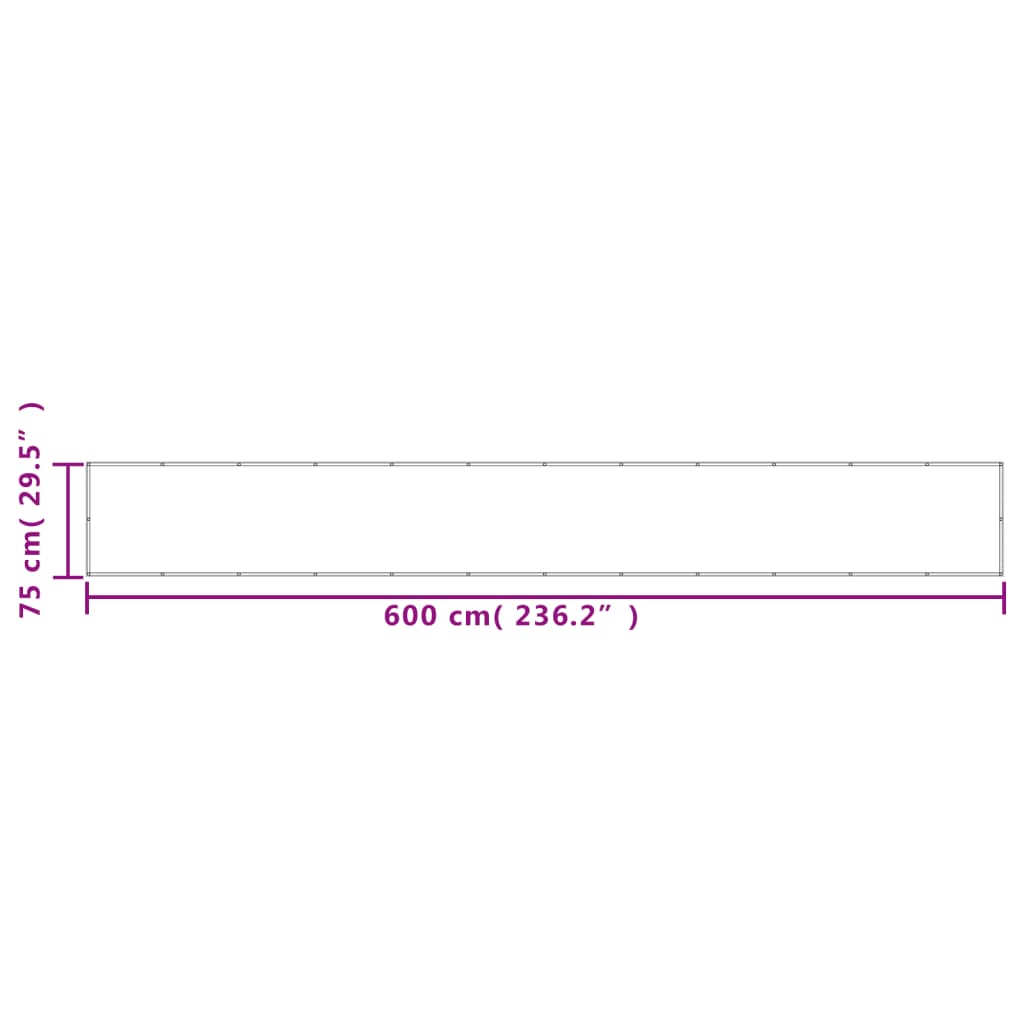 Paravan de balcon gri deschis 75x600 cm 100% poliester oxford