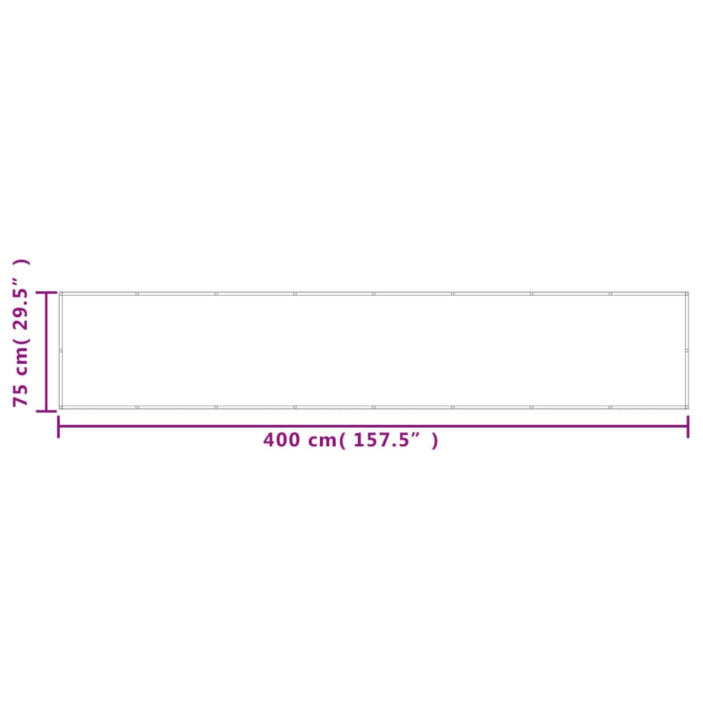 Paravan de balcon, nisipiu, 75x400 cm, 100% poliester oxford