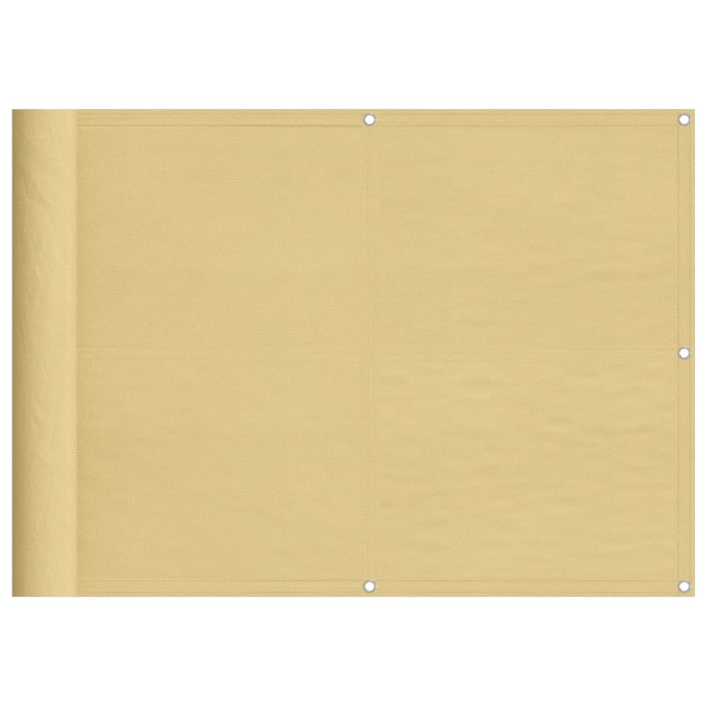 Paravan de balcon, nisipiu, 75x500 cm, 100% poliester oxford