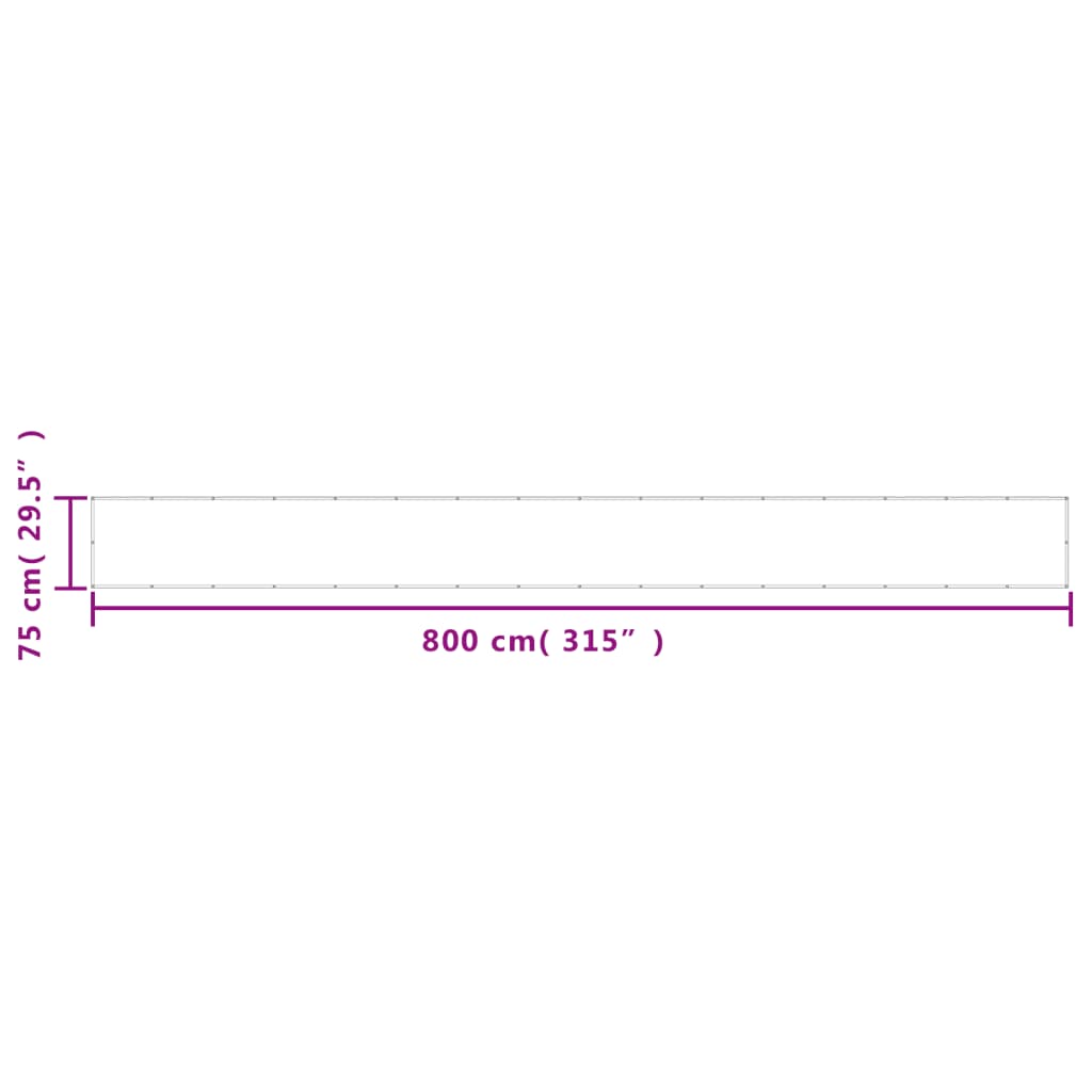 Paravan de balcon, antracit, 75x800 cm, 100% poliester oxford