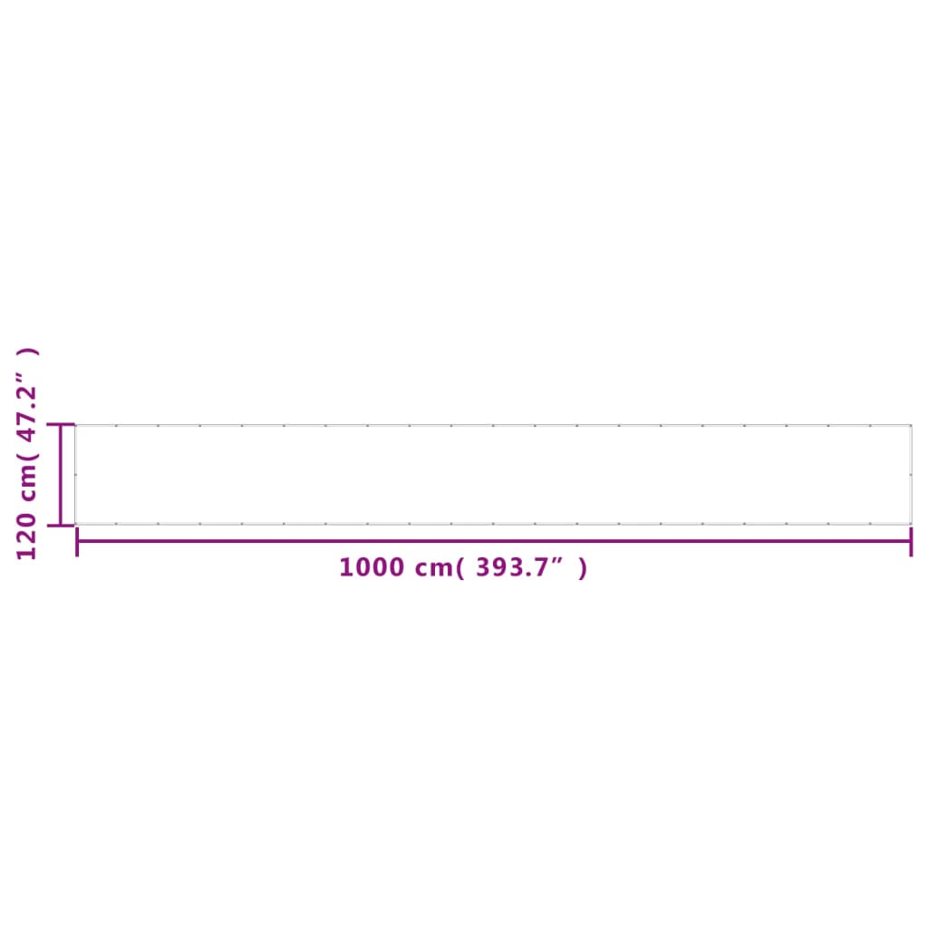 Paravan de balcon, alb, 120x1000 cm, 100% poliester oxford