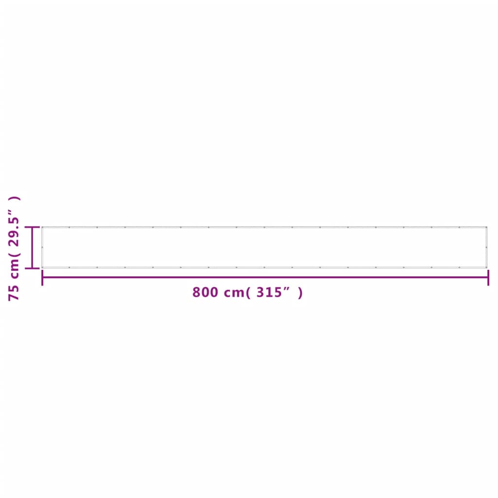 Paravan de balcon, crem, 75x800 cm, 100% poliester oxford