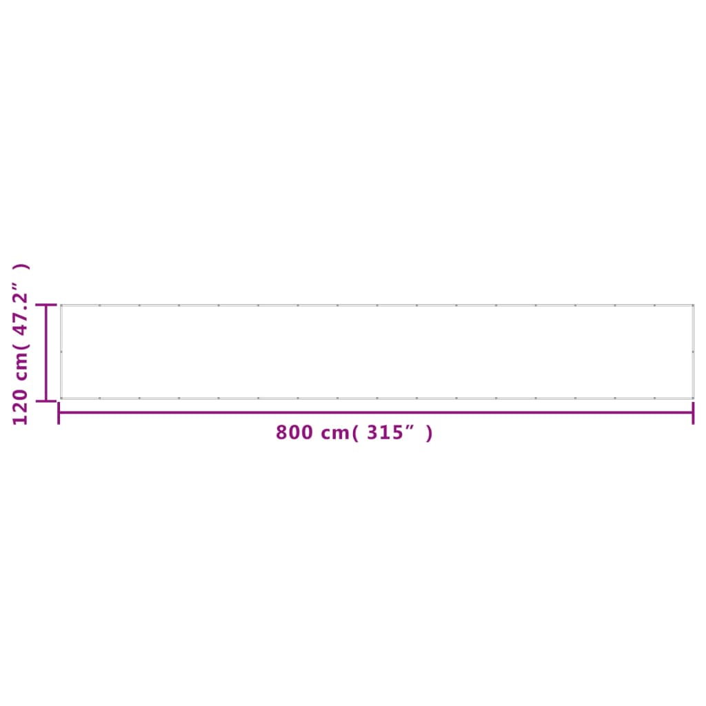 Paravan de balcon, albastru, 120x800 cm, 100% poliester oxford