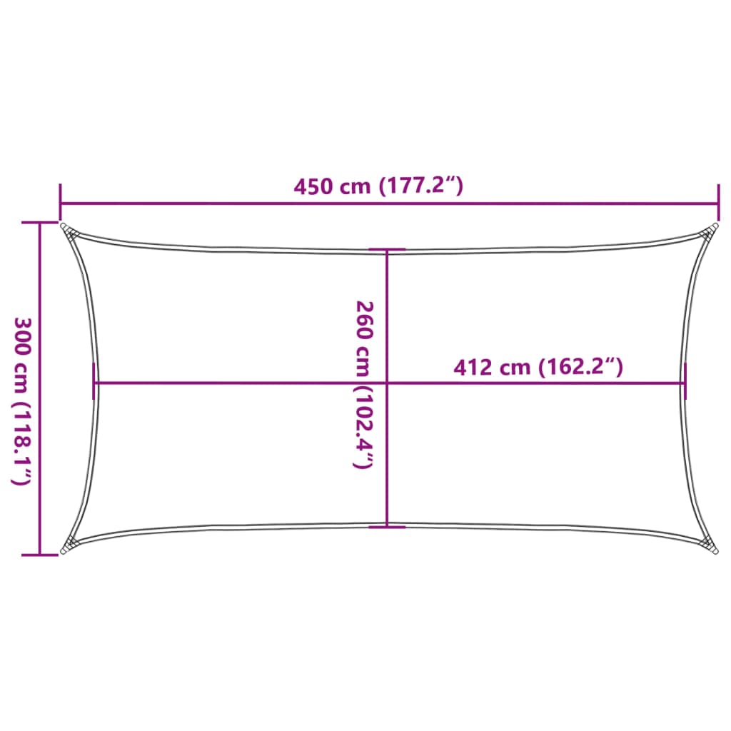 Parasolar, gri deschis, 4,5x3 m, 100% poliester Oxford