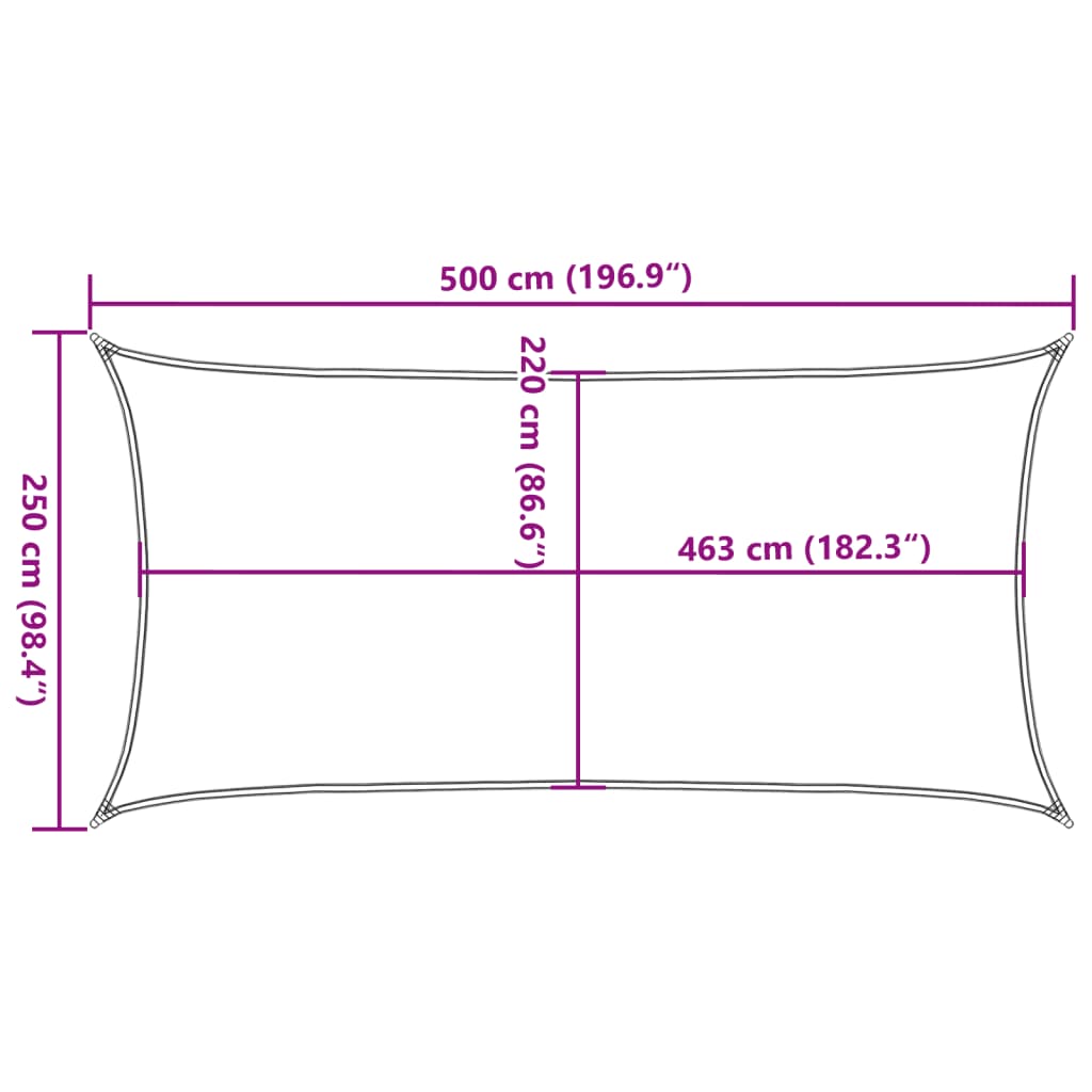 Parasolar, nisipiu, 5x2,5 m, 100% poliester Oxford