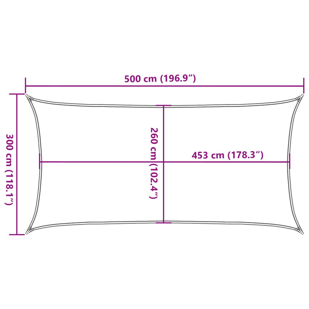 Parasolar, nisipiu, 5x3 m, 100% poliester Oxford