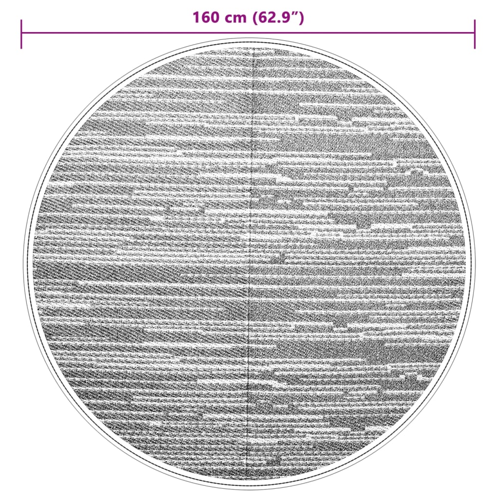 Covor de exterior, maro, Ø160 cm, PP