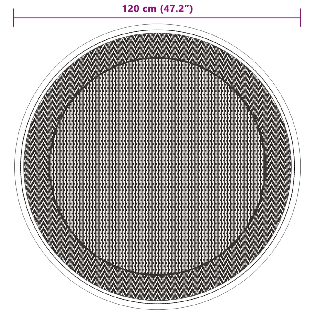 Covor de exterior, verde, Ø120 cm, PP