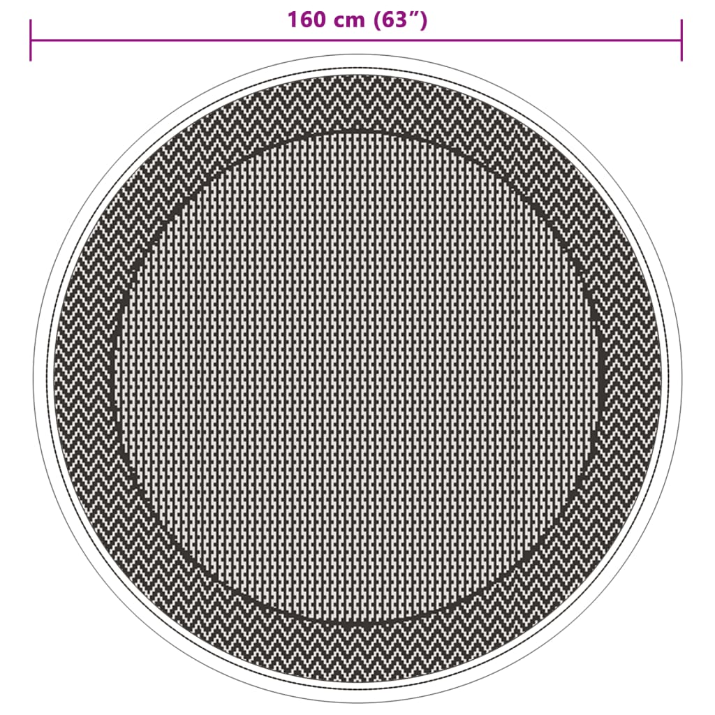 Covor de exterior, verde, Ø160 cm, PP